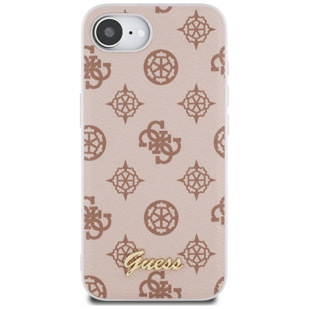 Ovitek MagSafe za Apple iPhone 17e / 16e, Guess, Peony Script, Rjava