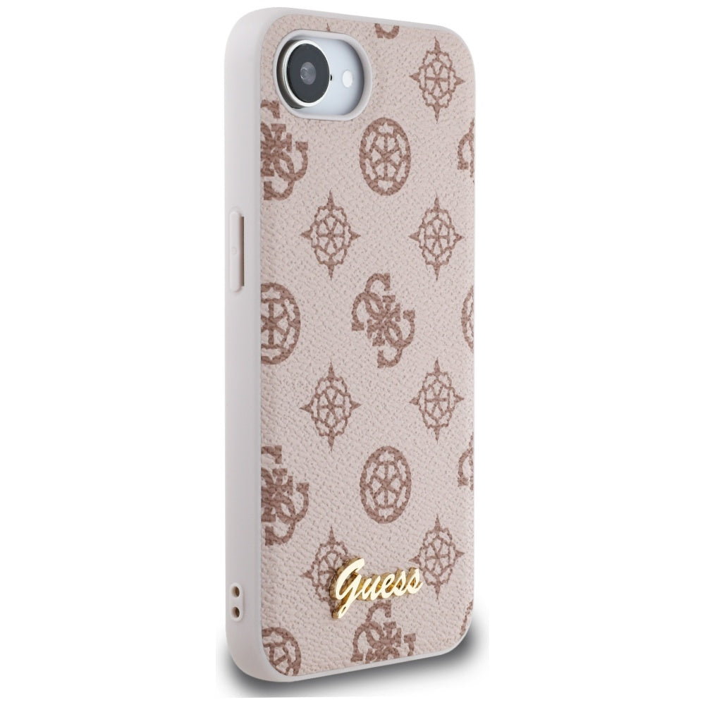Ovitek MagSafe za Apple iPhone 17e / 16e, Guess, Peony Script, Rjava