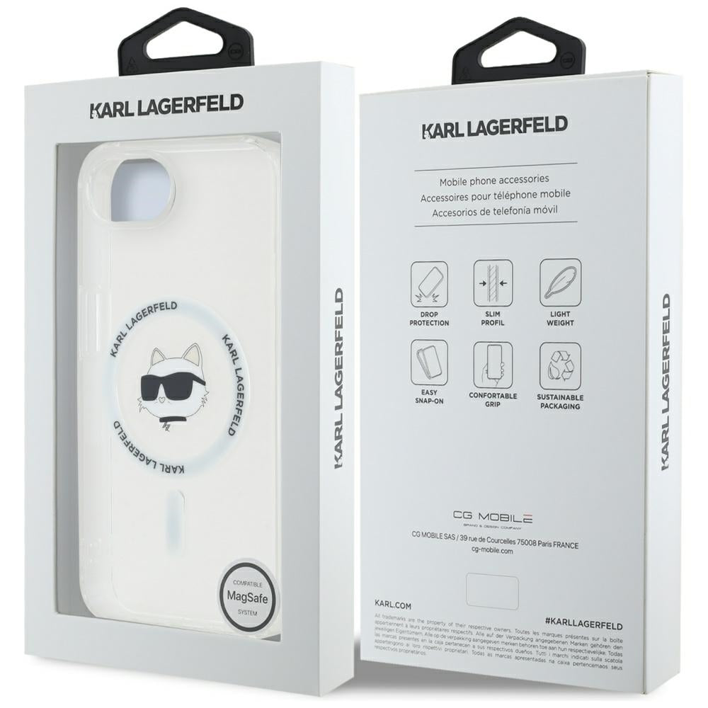 Ovitek MagSafe za Apple iPhone 17e / 16e, Karl Lagerfeld, IML Choupette's Head, Bela