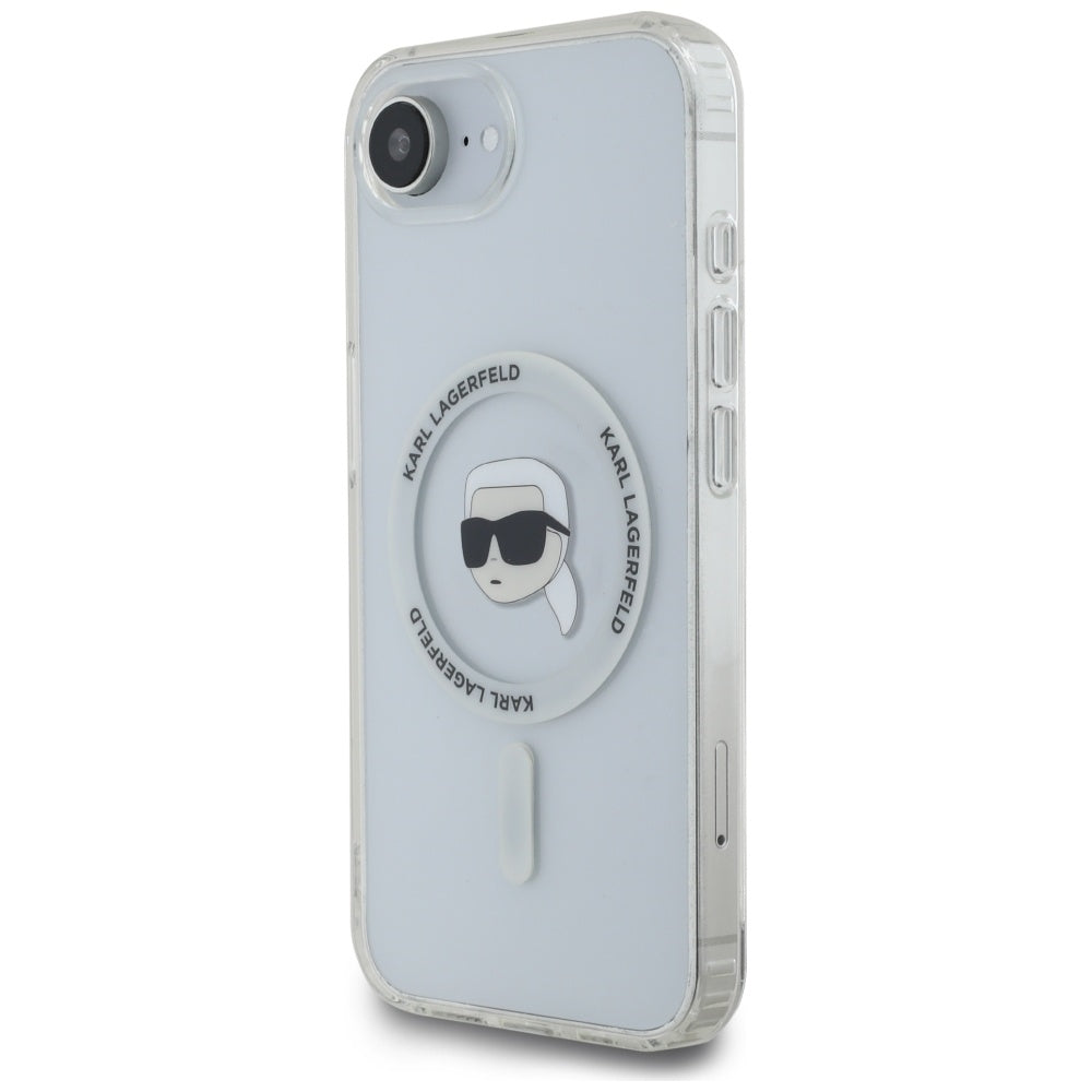 Ovitek MagSafe za Apple iPhone 17e / 16e, Karl Lagerfeld, IML Karl's Head, Bela