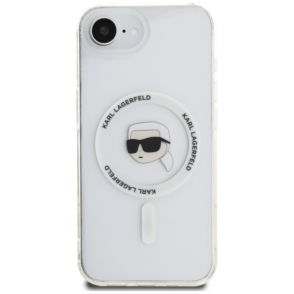 Ovitek MagSafe za Apple iPhone 17e / 16e, Karl Lagerfeld, IML Karl's Head, Bela