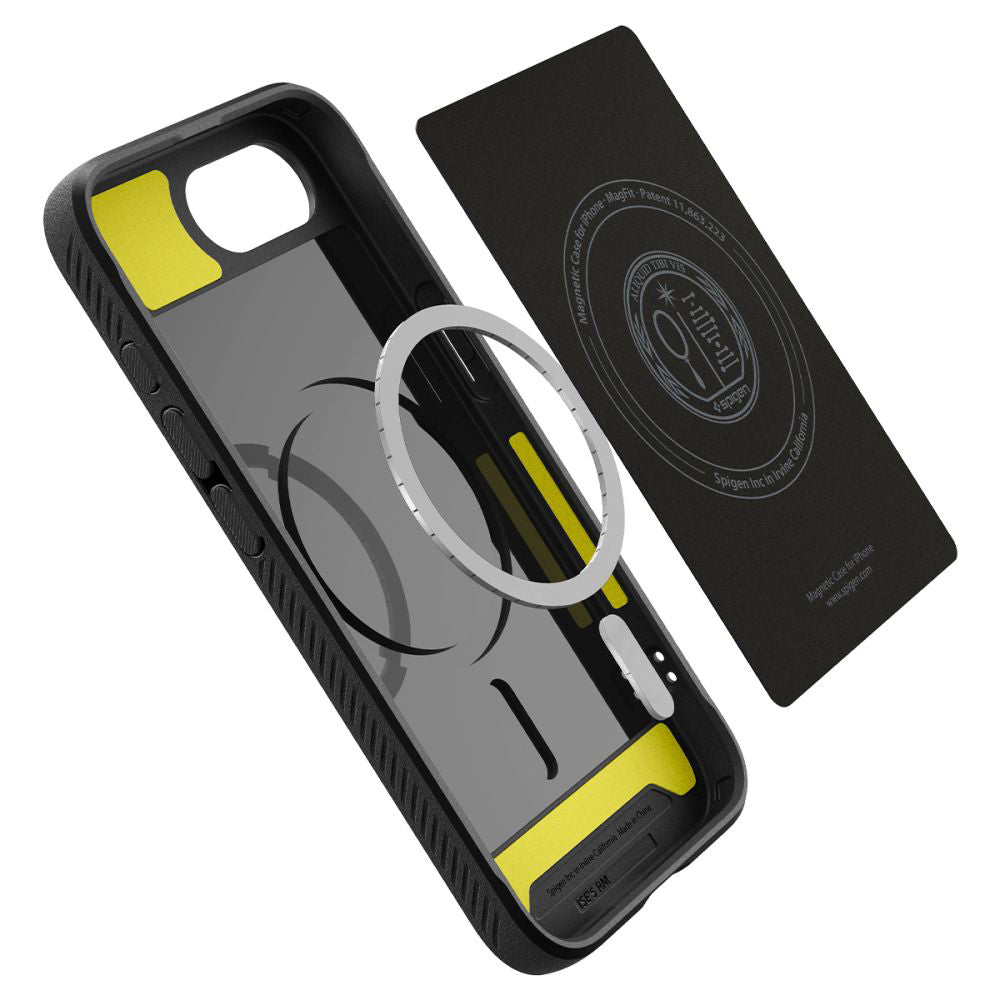 Ovitek MagSafe za Apple iPhone 17e / 16e, Spigen, Rugged Armor, Mat Črn