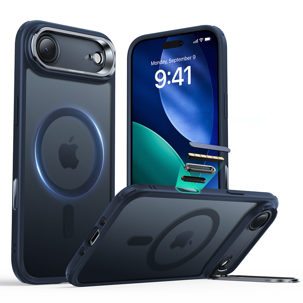 Ovitek MagSafe za Apple iPhone 17 Air, ESR, Classic Hybrid Kickstand, Satenasto modra