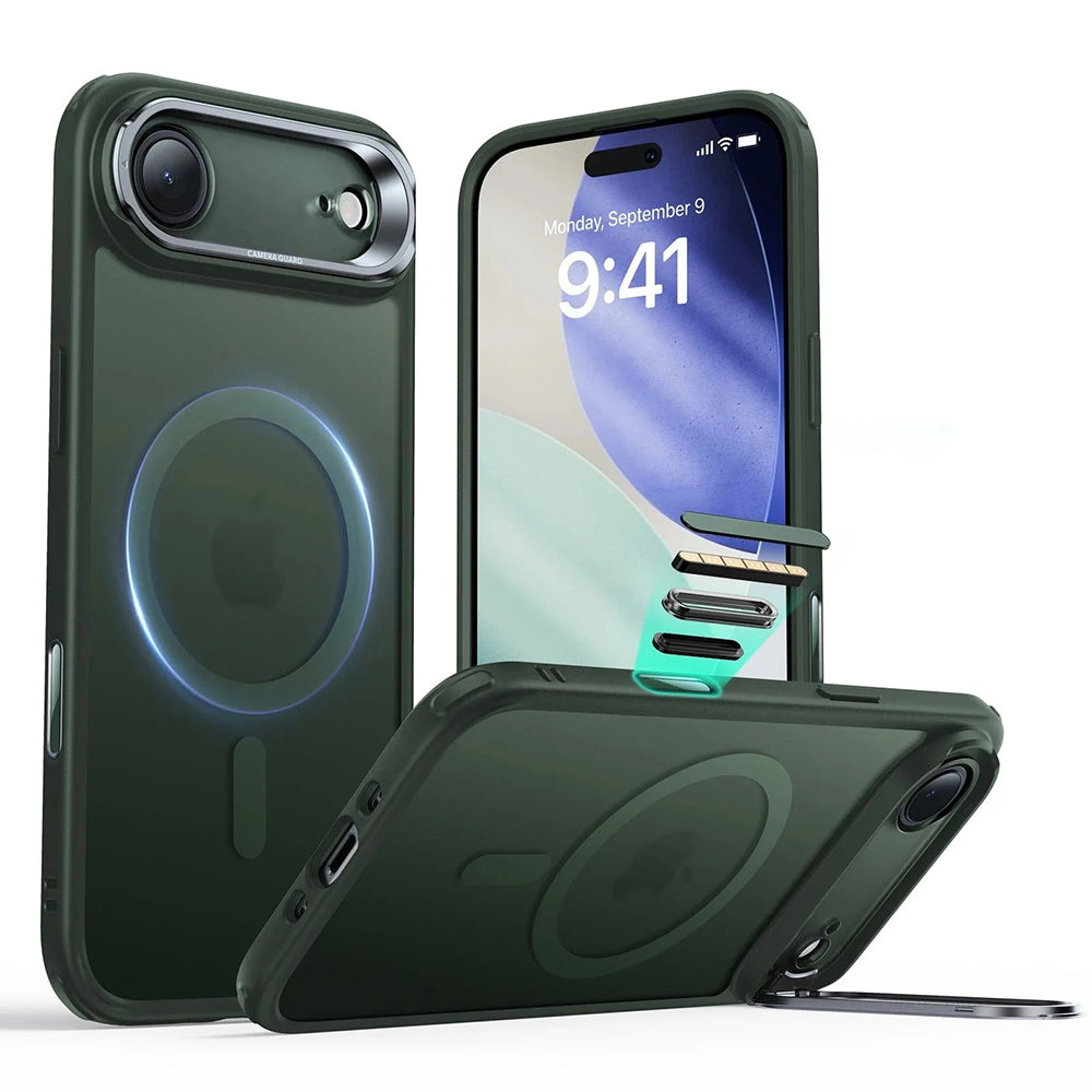 Ovitek MagSafe za Apple iPhone 17 Air, ESR, Classic Hybrid Kickstand, Satenasto zelen