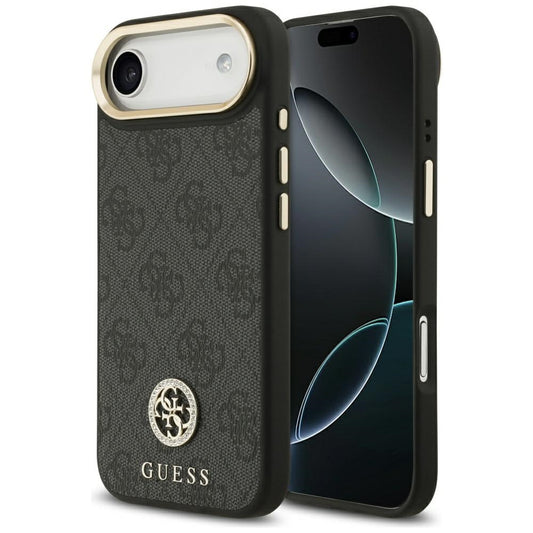 Ovitek MagSafe za Apple iPhone 17 Air, Guess, 4G Strass Logo, Črn