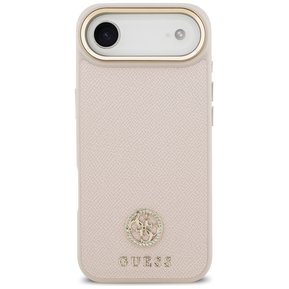 Ovitek MagSafe za Apple iPhone 17 Air, Guess, Grained Strass Logo, Roza