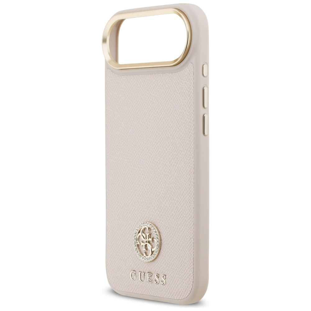 Ovitek MagSafe za Apple iPhone 17 Air, Guess, Grained Strass Logo, Roza