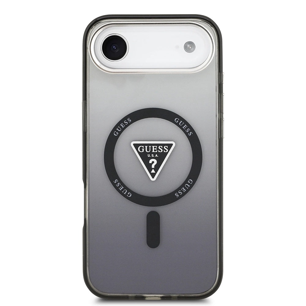 Ovitek MagSafe za Apple iPhone 17 Air, Guess, IML Gradient Triangle Logo, Črna
