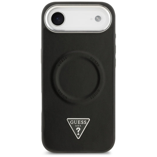 Ovitek MagSafe za Apple iPhone 17 Air, Guess, Triangle Logo, Črno Srebrn