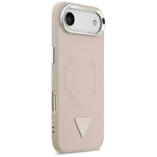 MagSafe ovitek za Apple iPhone 17 Air, Guess, Triangle Logo, Srebrno roza