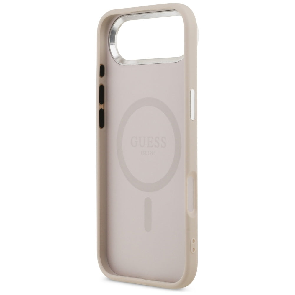 MagSafe ovitek za Apple iPhone 17 Air, Guess, Triangle Logo, Srebrno roza