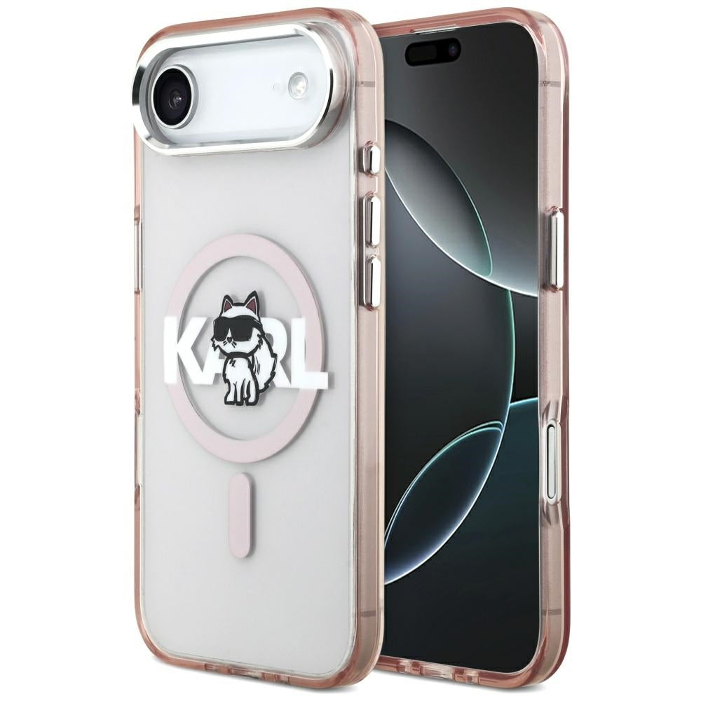 Ovitek MagSafe za Apple iPhone 17 Air, Karl Lagerfeld, IML Sketch Logo Choupette, Roza