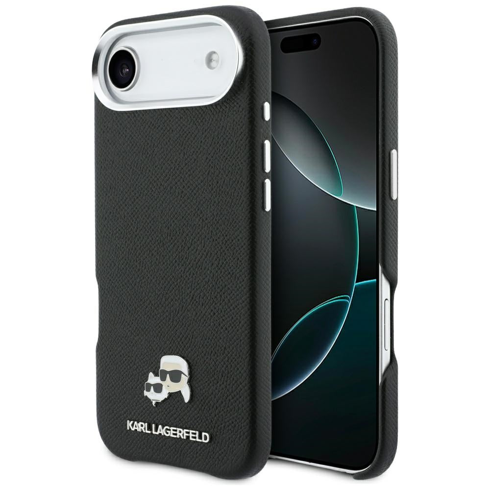 Ovitek MagSafe za Apple iPhone 17 Air, Karl Lagerfeld, Karl & Choupette Head's Pin, črn