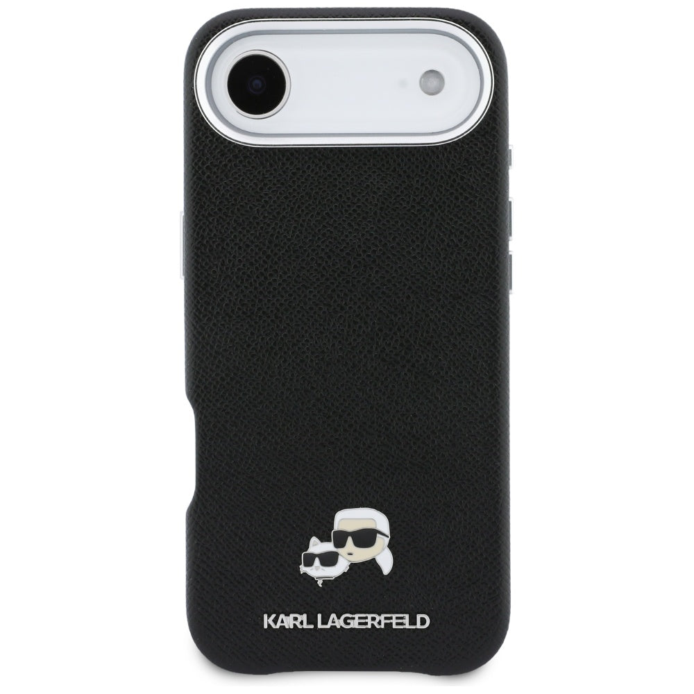 Ovitek MagSafe za Apple iPhone 17 Air, Karl Lagerfeld, Karl & Choupette Head's Pin, črn
