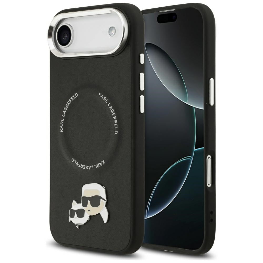 Ovitek MagSafe za Apple iPhone 17 Air, Karl Lagerfeld, Karl & Choupette Pins, Črna