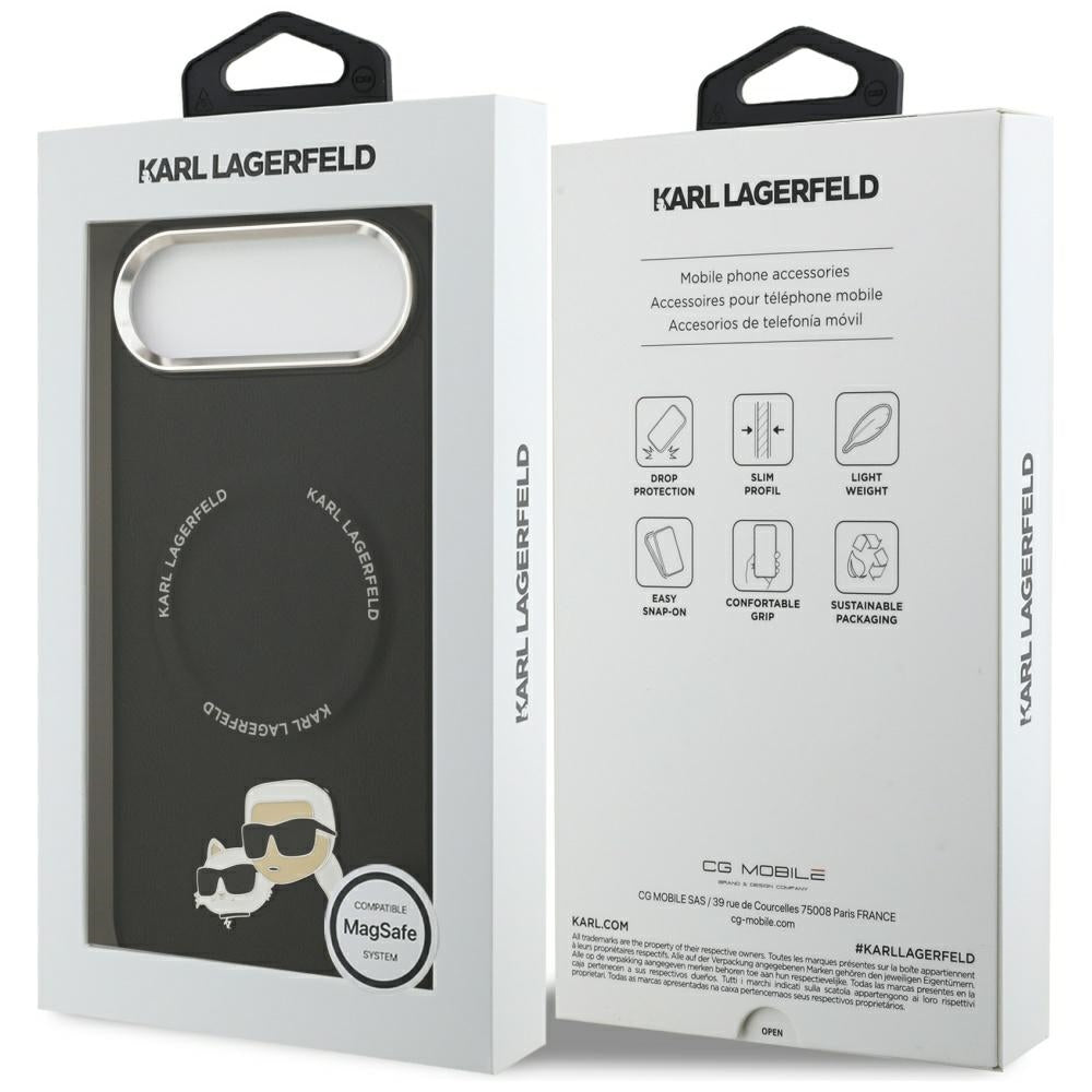 Ovitek MagSafe za Apple iPhone 17 Air, Karl Lagerfeld, Karl & Choupette Pins, Črna