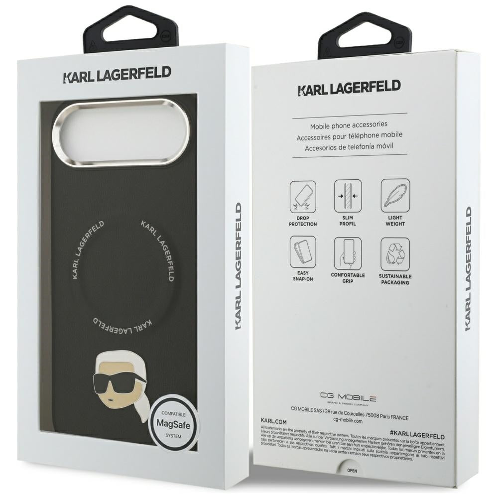 Ovitek MagSafe za Apple iPhone 17 Air, Karl Lagerfeld, Karl Pin, Črn