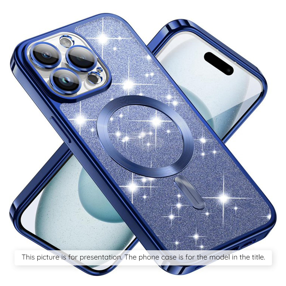 Ovitek MagSafe za Apple iPhone 17 Air, Techsuit, Luxury Glitter, Modra