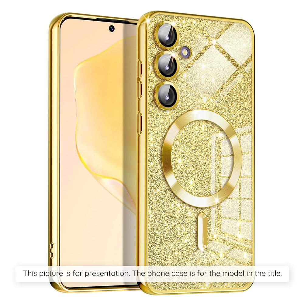 Ovitek MagSafe za Apple iPhone 17 Air, Techsuit, Luxury Glitter, Zlat.