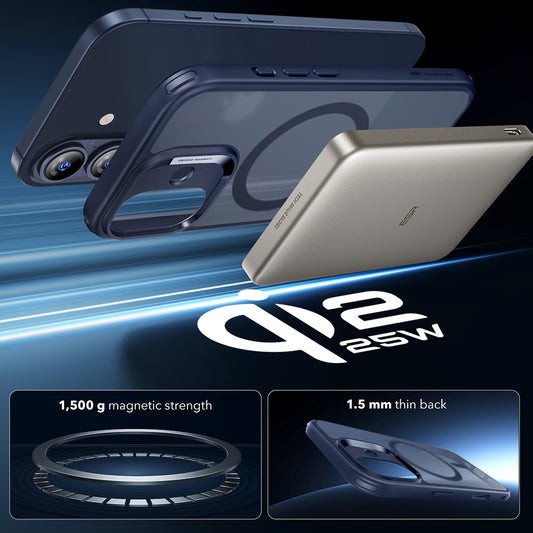 MagSafe Case for Apple iPhone 17, ESR, Classic Hybrid, Satin Blue