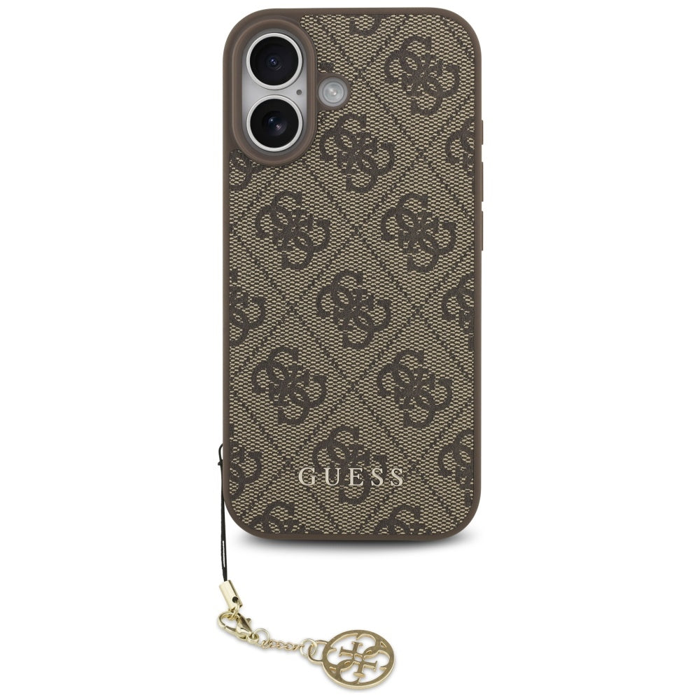 MagSafe ovitek za Apple iPhone 17, Guess, 4G Charm Cradle, rjava