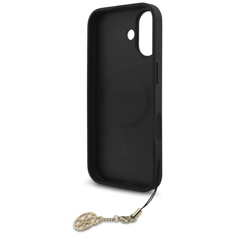 MagSafe ovitek za Apple iPhone 17, Guess, 4G Charm Cradle, črn
