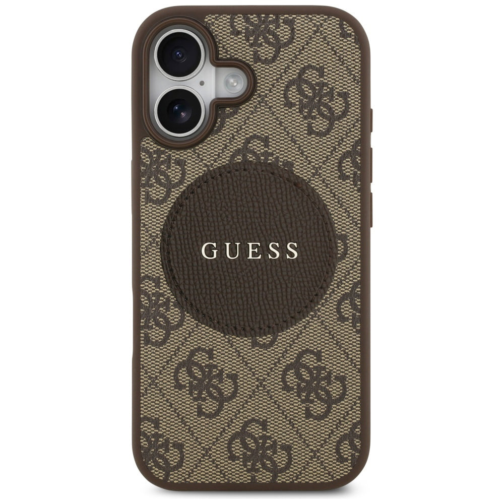 MagSafe ovitek za Apple iPhone 17, Guess, 4G Circle Classic Logo, rjava