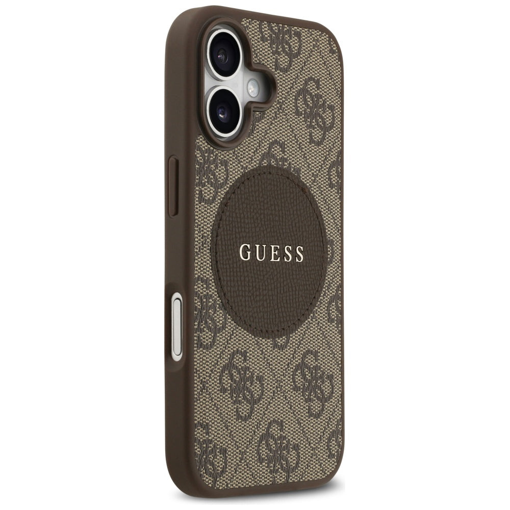 MagSafe ovitek za Apple iPhone 17, Guess, 4G Circle Classic Logo, rjava