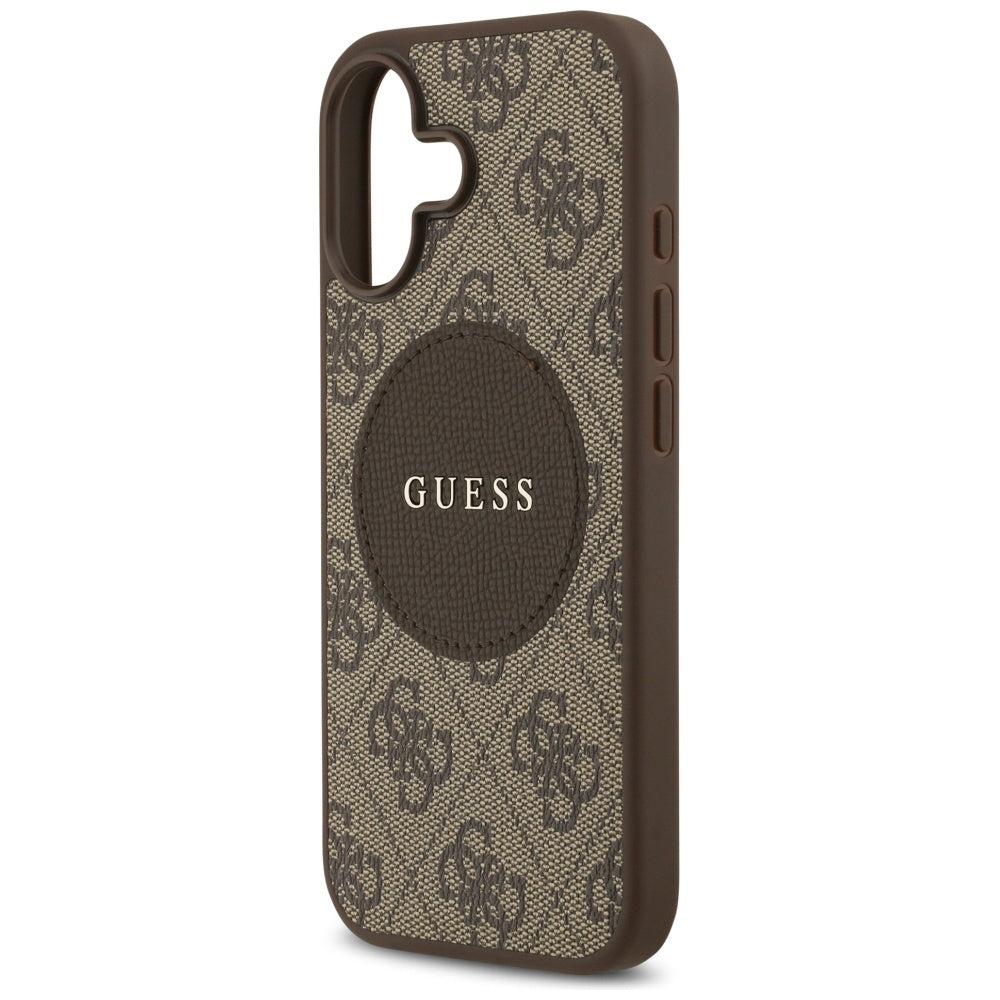 MagSafe ovitek za Apple iPhone 17, Guess, 4G Circle Classic Logo, rjava