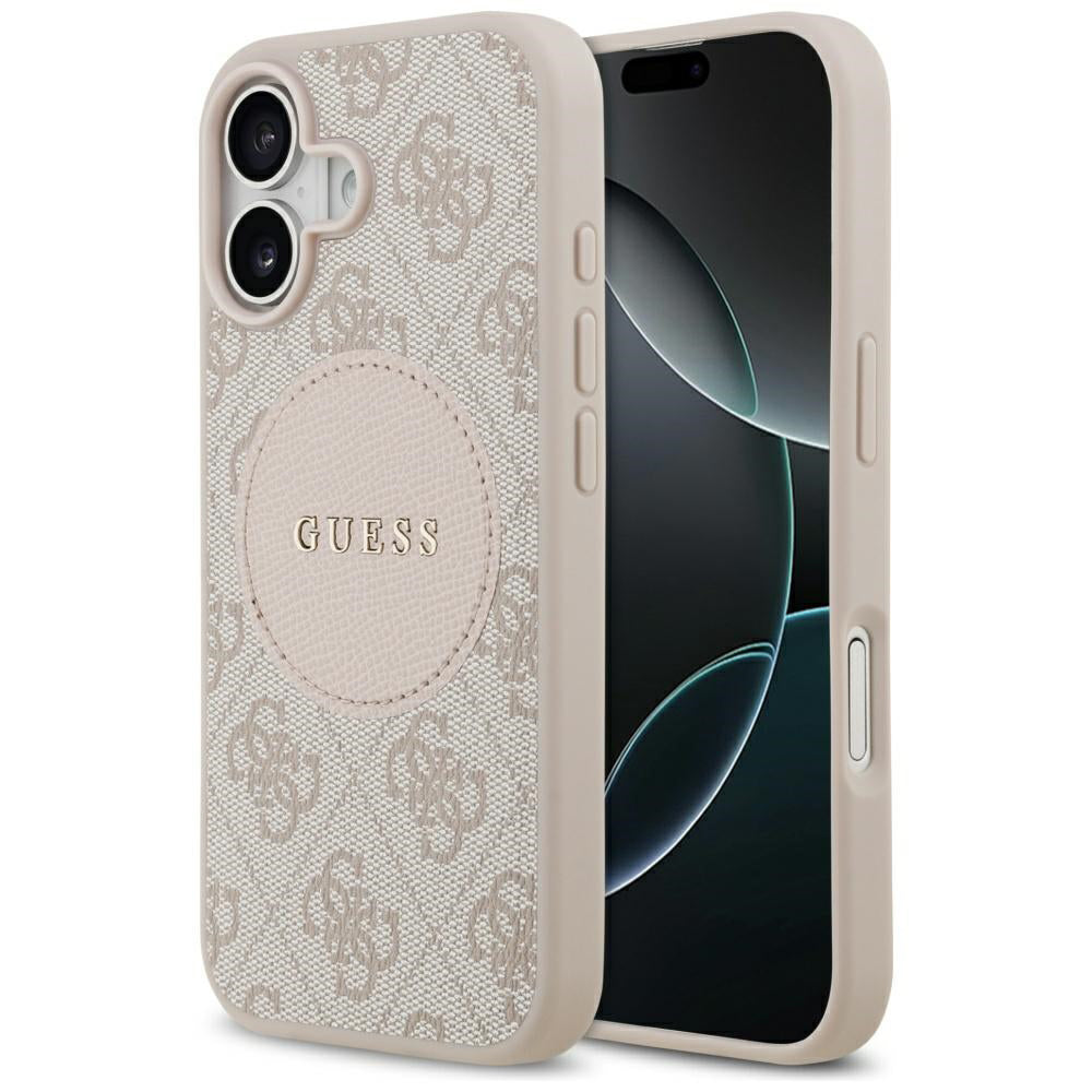 Ovitek MagSafe za Apple iPhone 17, Guess, 4G Circle Classic Logo, Roza