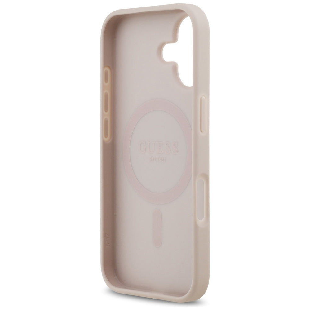 Ovitek MagSafe za Apple iPhone 17, Guess, 4G Circle Classic Logo, Roza
