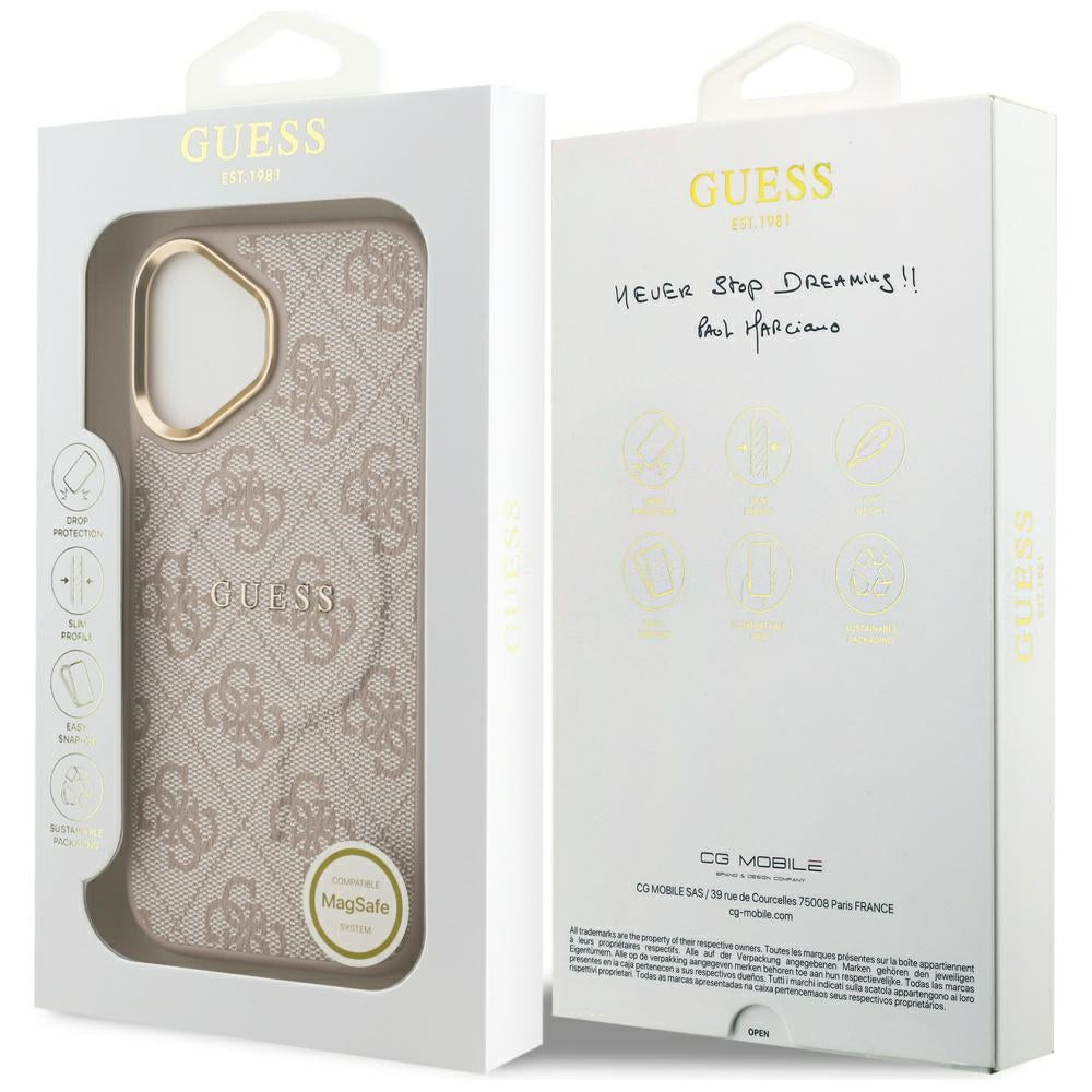 Ovitek MagSafe za Apple iPhone 17, Guess, 4G Classic, Roza