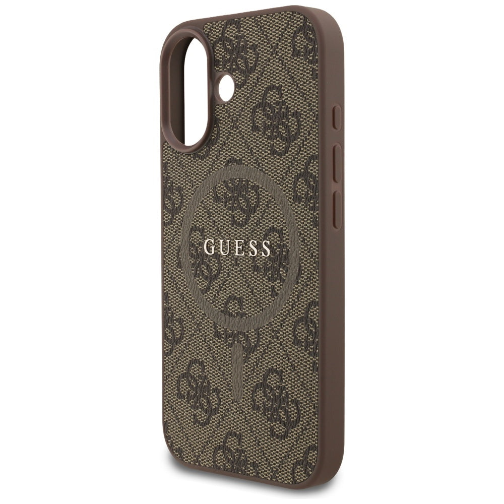 MagSafe ovitek za Apple iPhone 17, Guess, 4G Ring Classic Logo, rjava