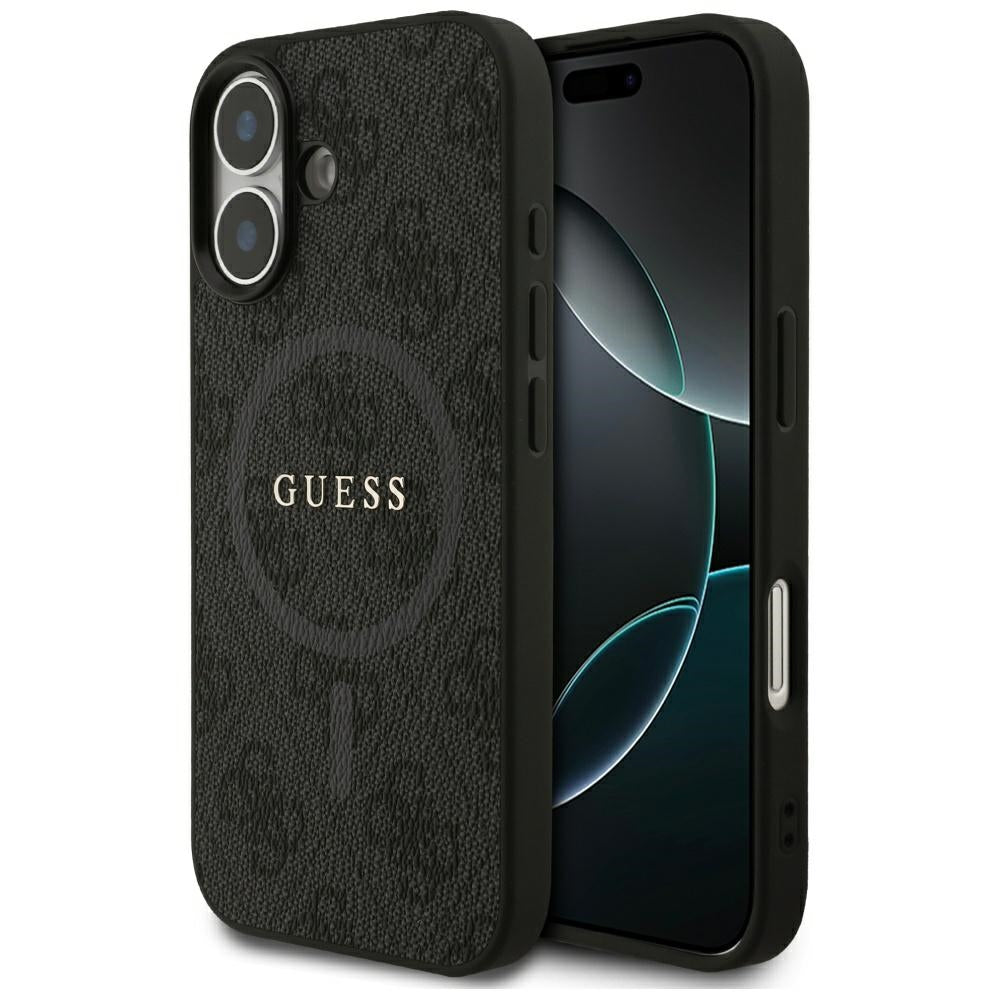 Ovitek MagSafe za Apple iPhone 17, Guess, 4G Ring Classic Logo, Črn
