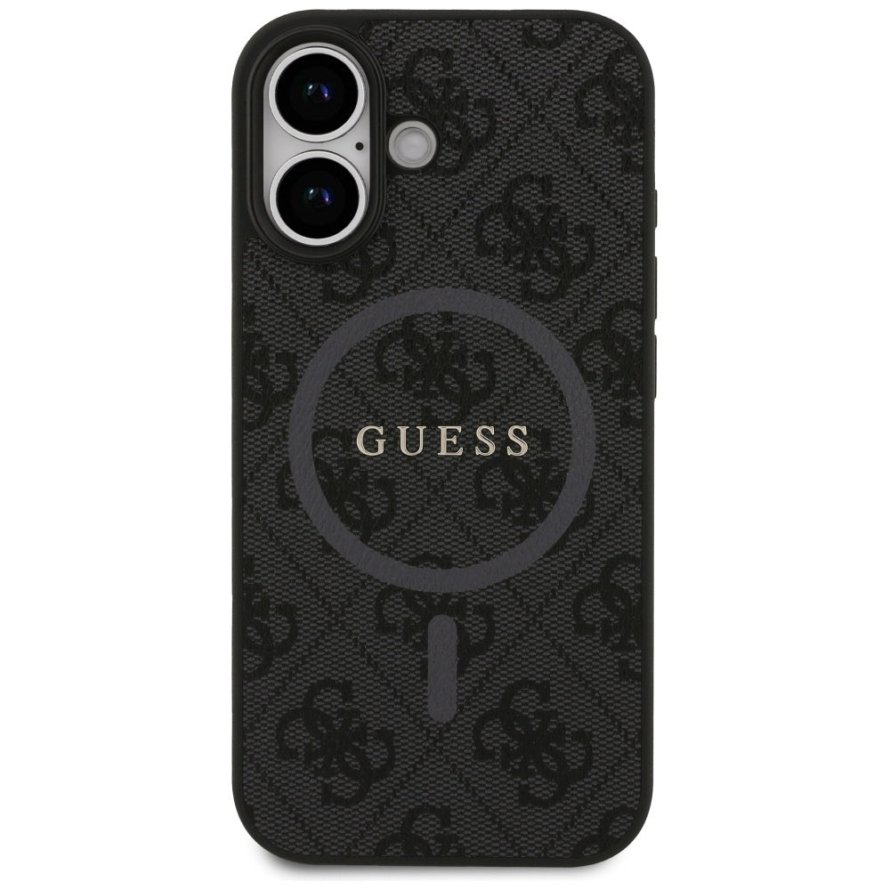 Ovitek MagSafe za Apple iPhone 17, Guess, 4G Ring Classic Logo, Črn