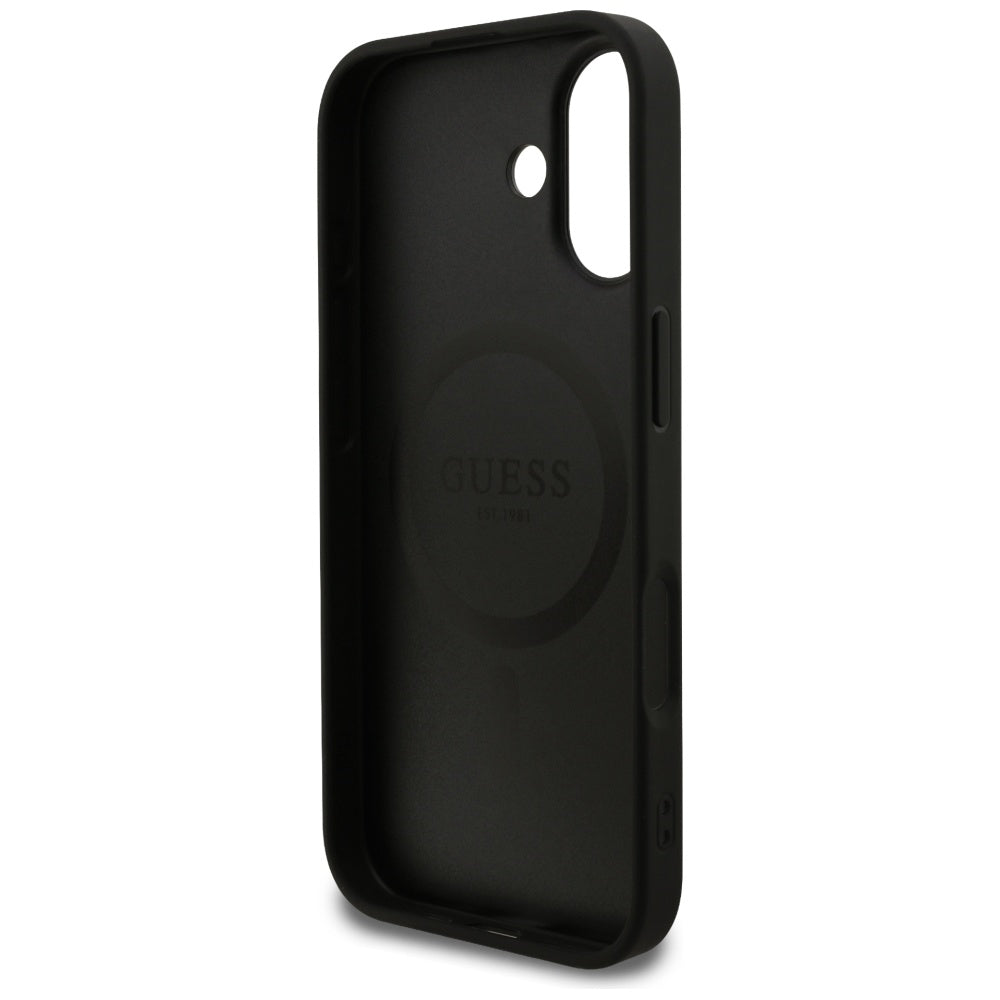 Ovitek MagSafe za Apple iPhone 17, Guess, 4G Ring Classic Logo, Črn