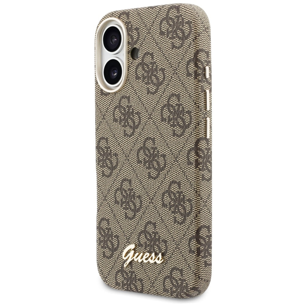 Ovitek MagSafe za Apple iPhone 17, Guess, 4G Script Logo, rjava