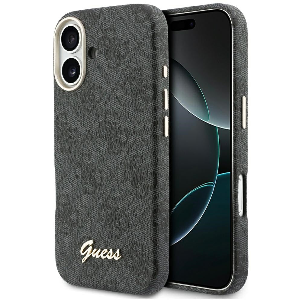 Ovitek MagSafe za Apple iPhone 17, Guess, 4G Script Logo, črn