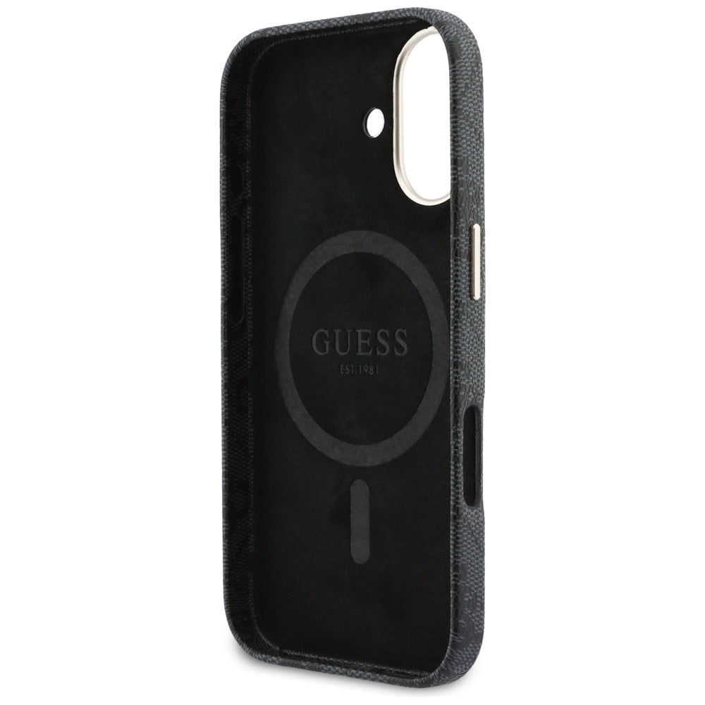 Ovitek MagSafe za Apple iPhone 17, Guess, 4G Script Logo, črn