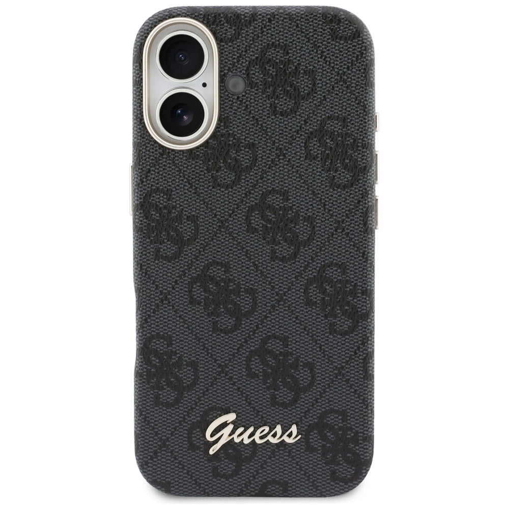 Ovitek MagSafe za Apple iPhone 17, Guess, 4G Script Logo, črn