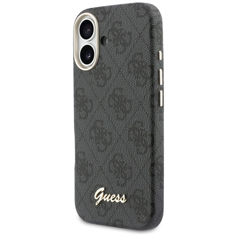 Ovitek MagSafe za Apple iPhone 17, Guess, 4G Script Logo, črn