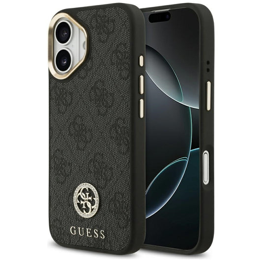 MagSafe ovitek za Apple iPhone 17, Guess, 4G Strass Logo, črn