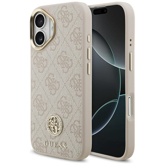MagSafe ovitek za Apple iPhone 17, Guess, 4G Strass Logo, Roza