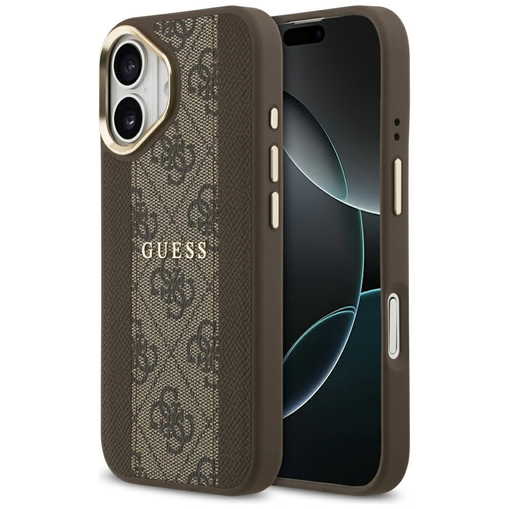 MagSafe ovitek za Apple iPhone 17, Guess, 4G Stripe, rjava