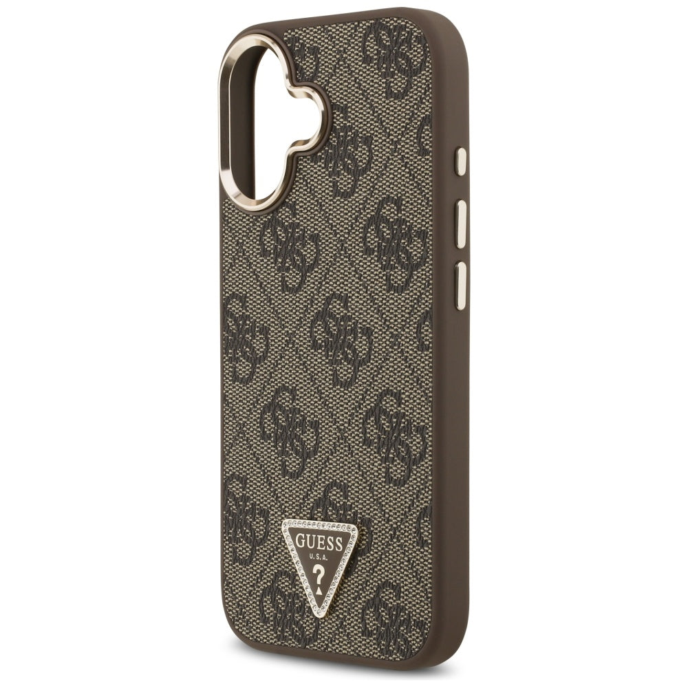 MagSafe ovitek za Apple iPhone 17, Guess, 4G Triangle Logo, Zlato rjava