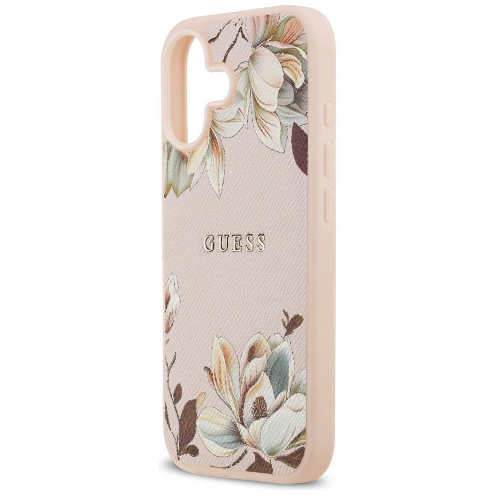 Ovitek MagSafe za Apple iPhone 17, Guess, Grained Flowers, Roza