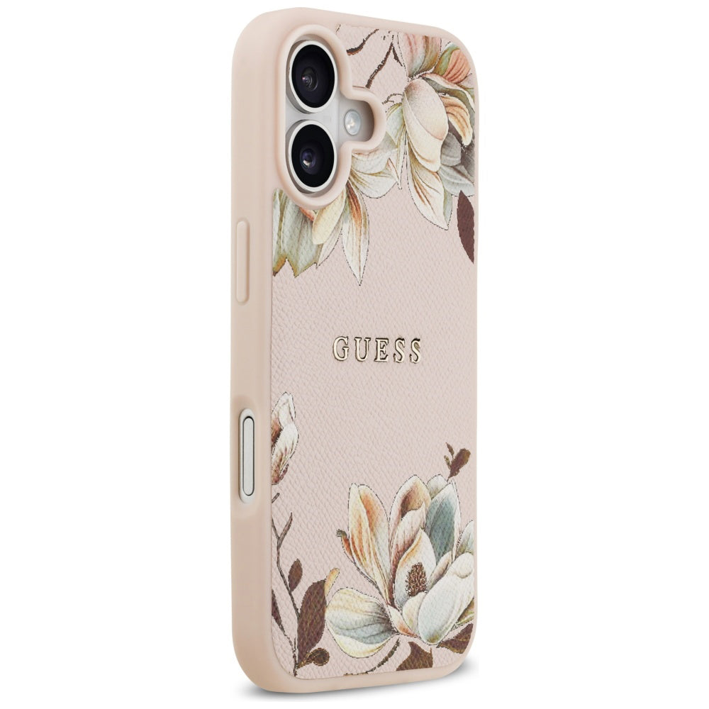Ovitek MagSafe za Apple iPhone 17, Guess, Grained Flowers, Roza