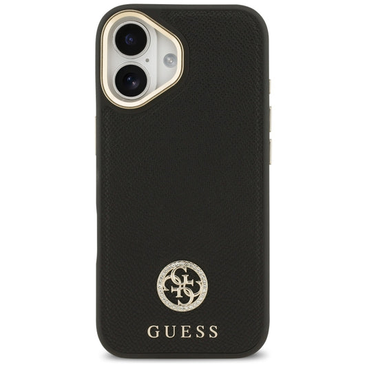 Ovitek MagSafe za Apple iPhone 17, Guess, Grained Strass Logo, Črn