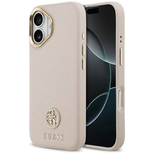 Ovitek MagSafe za Apple iPhone 17, Guess, Grained Strass Logo, Roza