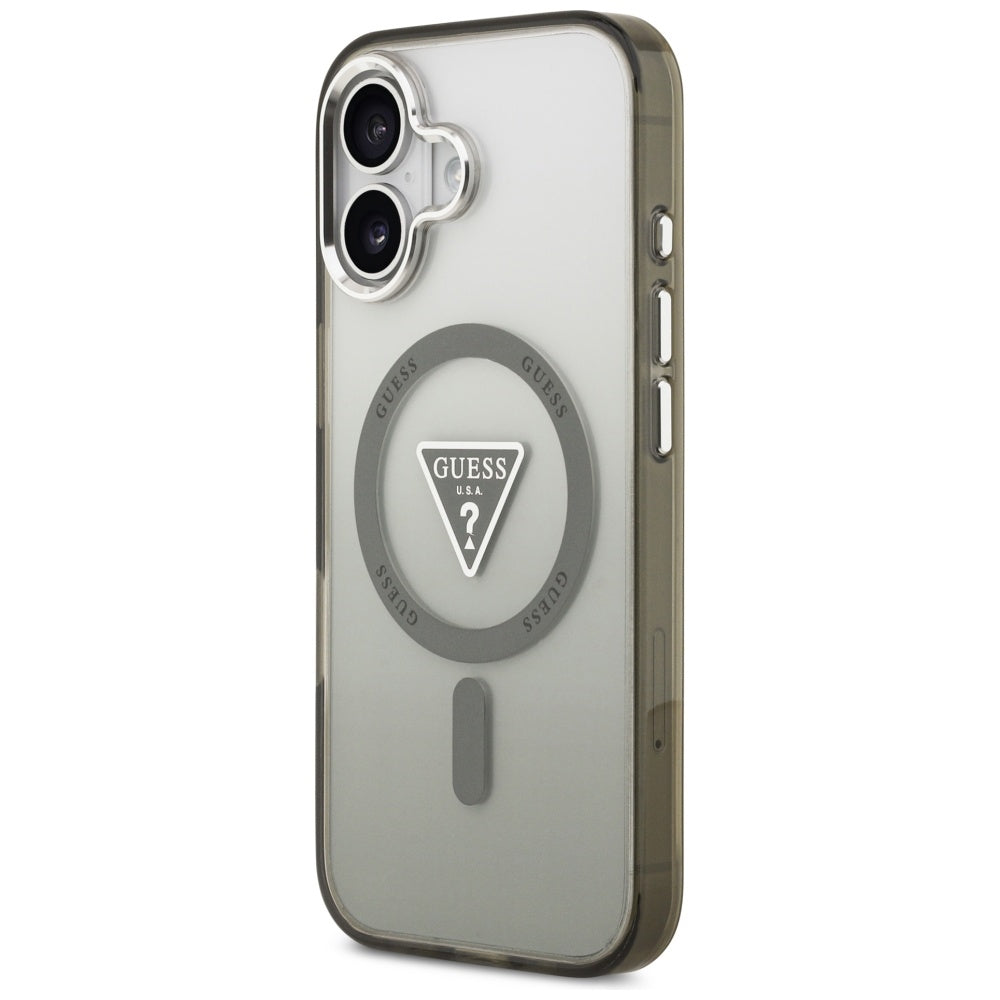 Ovitek MagSafe za Apple iPhone 17, Guess, IML Gradient Triangle Logo, Srebrno Kaki